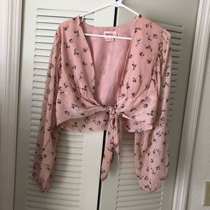 Showpo. Tops - Showpo pink long sleeve crop top Showpo. Tops - Showpo pink long sleeve crop top